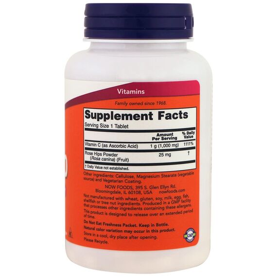 NOW Vitamin C 1000 mg 100 tablets, изображение 5