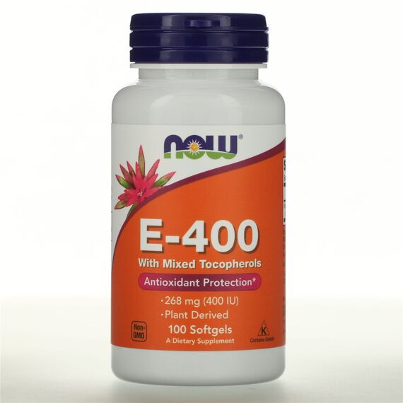 NOW E-400 268 mg (400 IU) Plant Derived 100 softgels, изображение 2