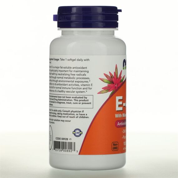 NOW E-400 268 mg (400 IU) Plant Derived 100 softgels, изображение 4
