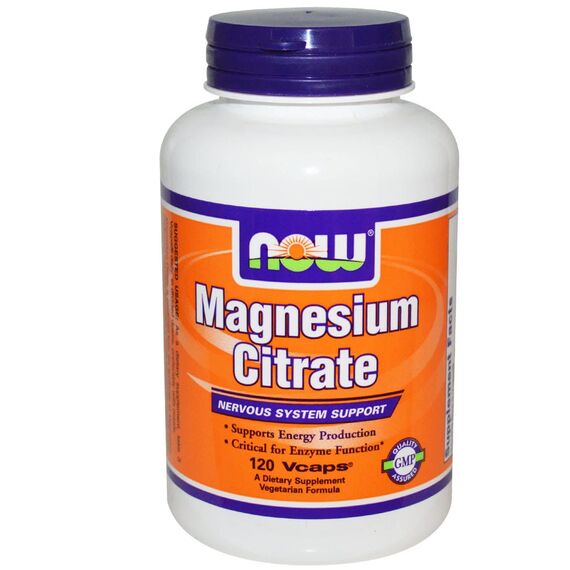 NOW Magnesium Citrate 400 mg 120 veg capsules, изображение 2