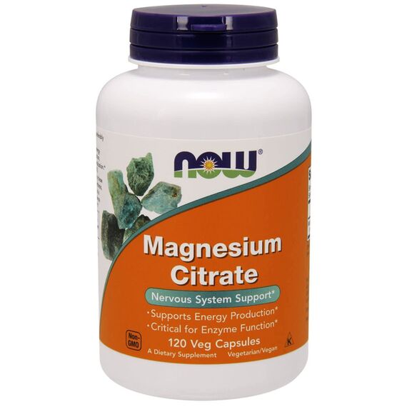 NOW Magnesium Citrate 400 mg 120 veg capsules, изображение 4