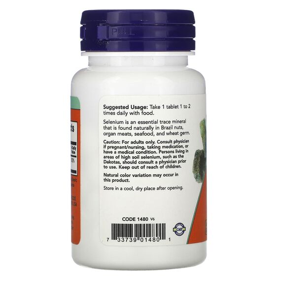 NOW Selenium 100 mcg 100 tablets, изображение 5