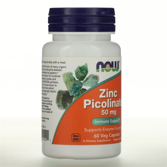 NOW Zinc Picolinate 50 mg 60 veg capsules, изображение 3
