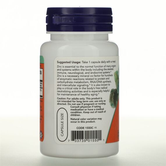 NOW Zinc Picolinate 50 mg 60 veg capsules, изображение 5