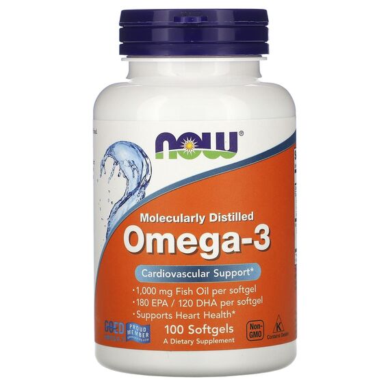NOW Omega-3 1000 mg 100 softgels, изображение 2